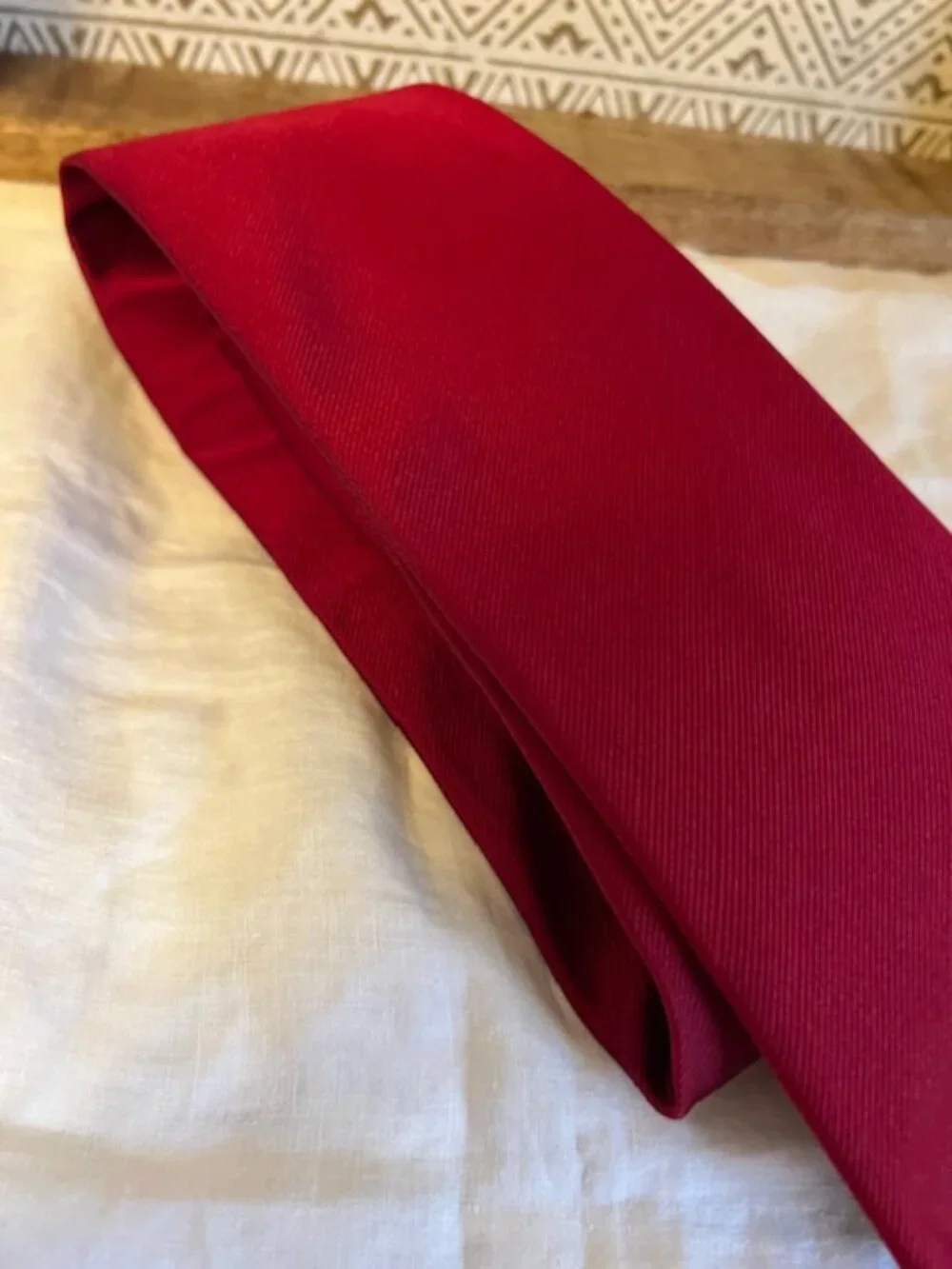 VTG Brooks Brothers Makers Solid Red Silk  Tie 3.75